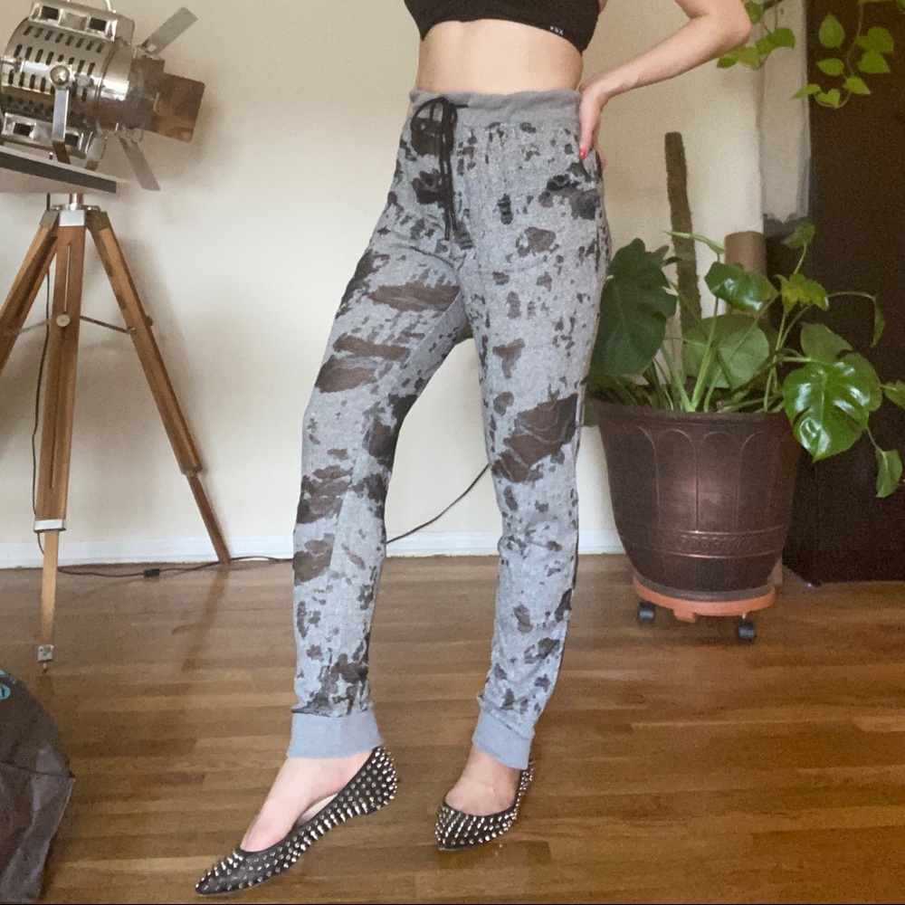 Kendall and Kylie Distressed Burnout Joggers